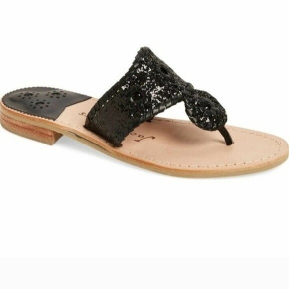 Jack Rogers black cleo sparkle sandal size 6.5 - Picture 2 of 12